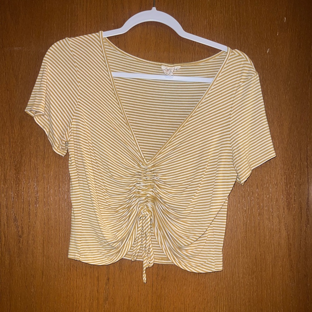 Yellow and White striped top